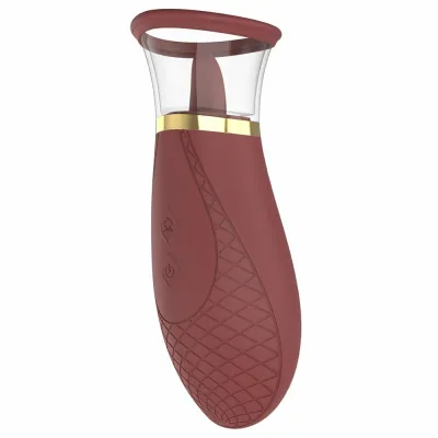 Tlakový stimulátor klitorisu s jazýčkem Dream Toys Romance Roxy, vínově červený - obrázek 2