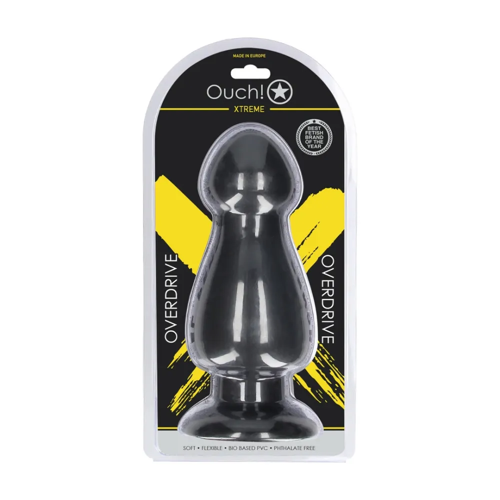 Velký anální kolík Ouch! Overdrive s přísavkou, černý, 23,5 cm - obrázek 2