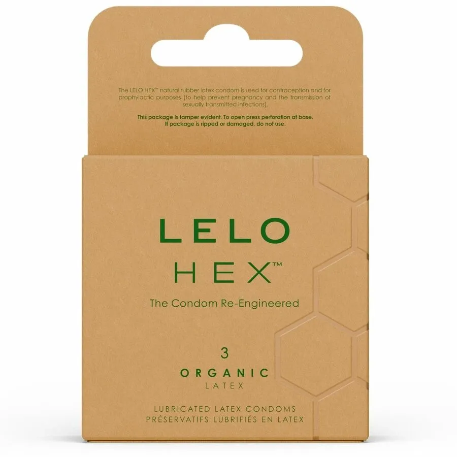 Kondomy LELO HEX Organic s L-argininem, 3 ks