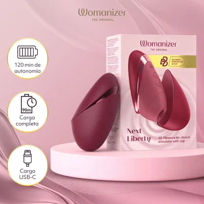 Tlakový stimulátor klitorisu Womanizer Next, 14 úrovní, bordó - obrázek 13