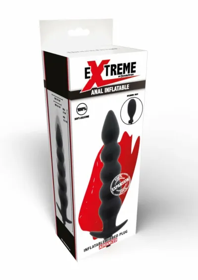 Nafukovací anální kolík Hidden Desire Extreme Inflatable Ribbed Plug Advance, černý - obrázek 3
