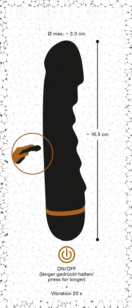 Ohebný vibrátor You2Toys Bendy Ripple, 20 režimů, černý, 16,5 cm - obrázek 7