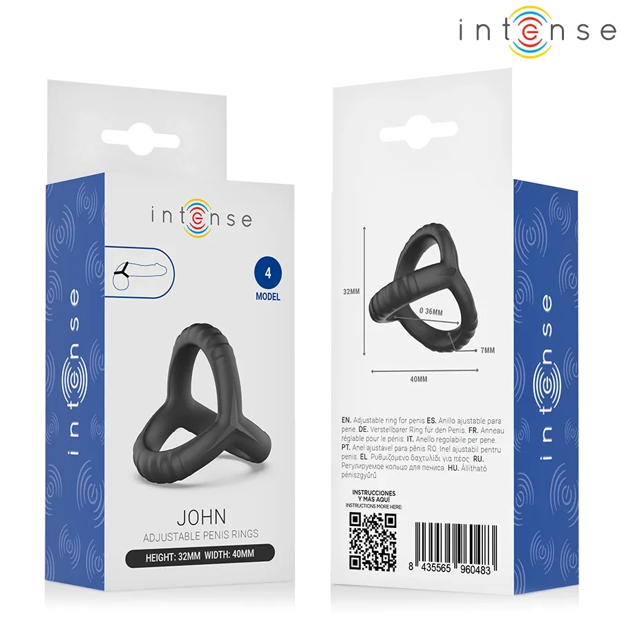 Nastavitelný trojitý erekční kroužek INTENSE John, model 4 - obrázek 5