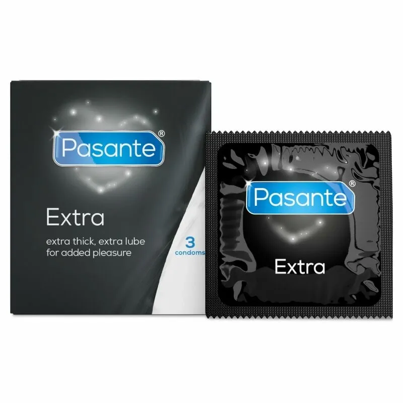 Extra silné kondomy Pasante Extra s lubrikací navíc, 3 ks - obrázek 5