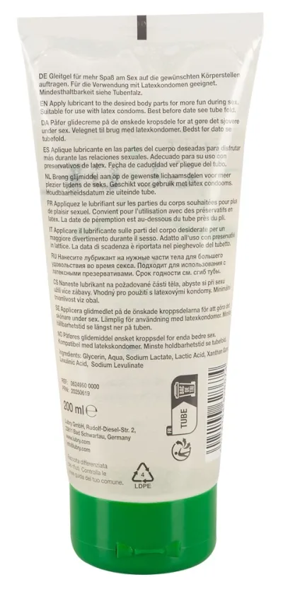 Anální lubrikační gel Just Glide Bio Anal na vodní bázi, veganský, 200 ml - obrázek 2