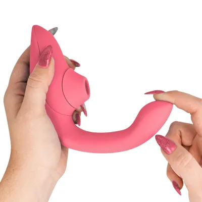 Rabbit vibrátor s tlakovým stimulátorem klitorisu Womanizer Blend, zářivě růžový (Rose) - obrázek 8