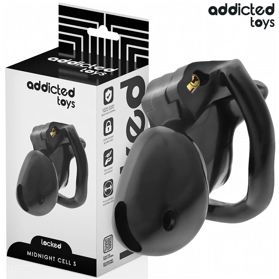 Klec cudnosti Addicted Toys Locked Midnight Cell, velikost S, černá