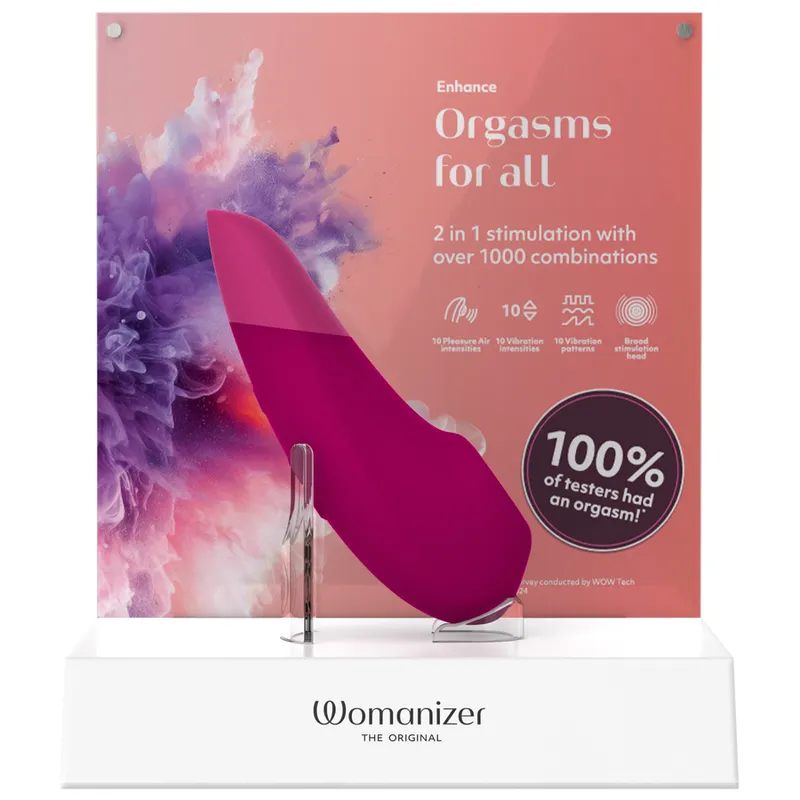Tlakový stimulátor klitorisu s vibracemi Womanizer Enhance, zářivě růžový - obrázek 7