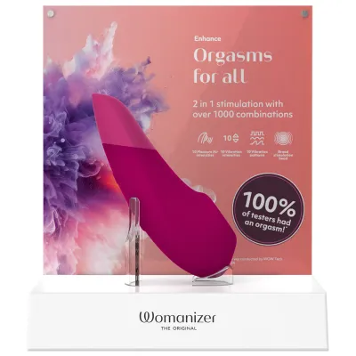 Tlakový stimulátor klitorisu s vibracemi Womanizer Enhance, zářivě růžový - obrázek 7