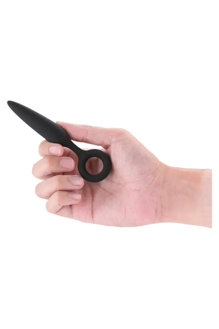 Anální kolík Renegade Slide s kroužkem na prst, štíhlý, silikon, černý, 12,7 cm - obrázek 3