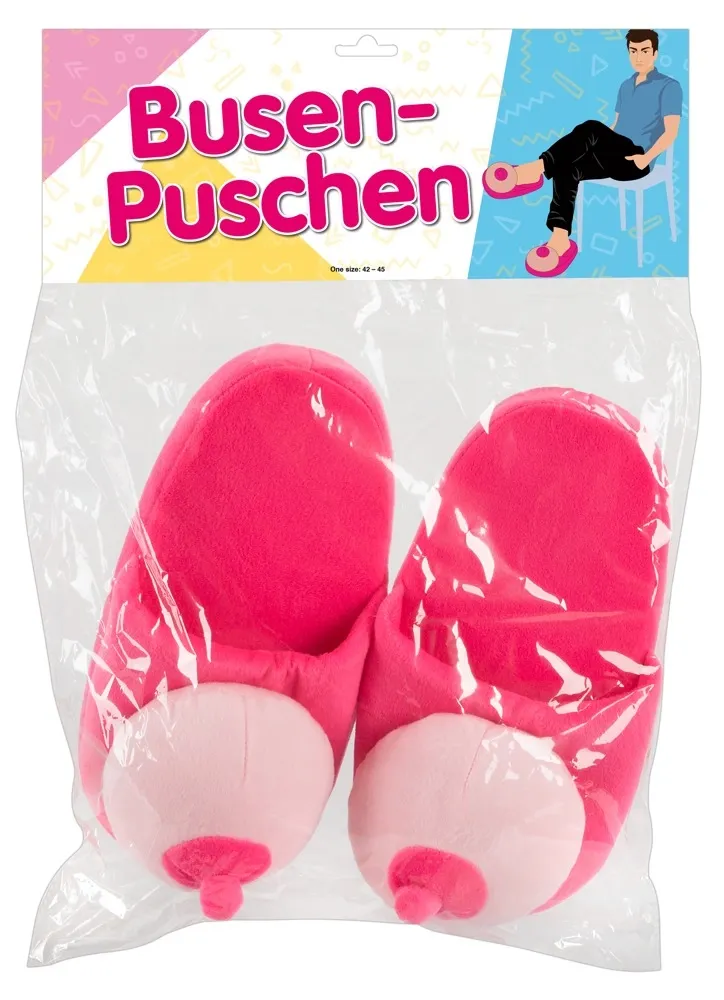 Plyšové pantofle You2Toys s vtipným 3D motivem, růžové, 42-45