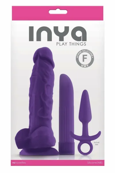 Sada erotických pomůcek INYA Play Things, 3 ks, silikon a ABS, fialová