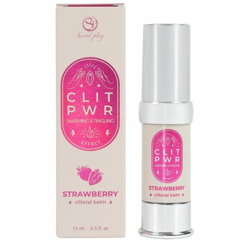 Stimulační balzám na klitoris Secret Play Clit Pwr, jahoda, 15 ml