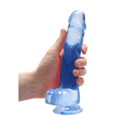 Realistické dildo s přísavkou RealRock Crystal Clear, průhledné, 21 cm - obrázek 7