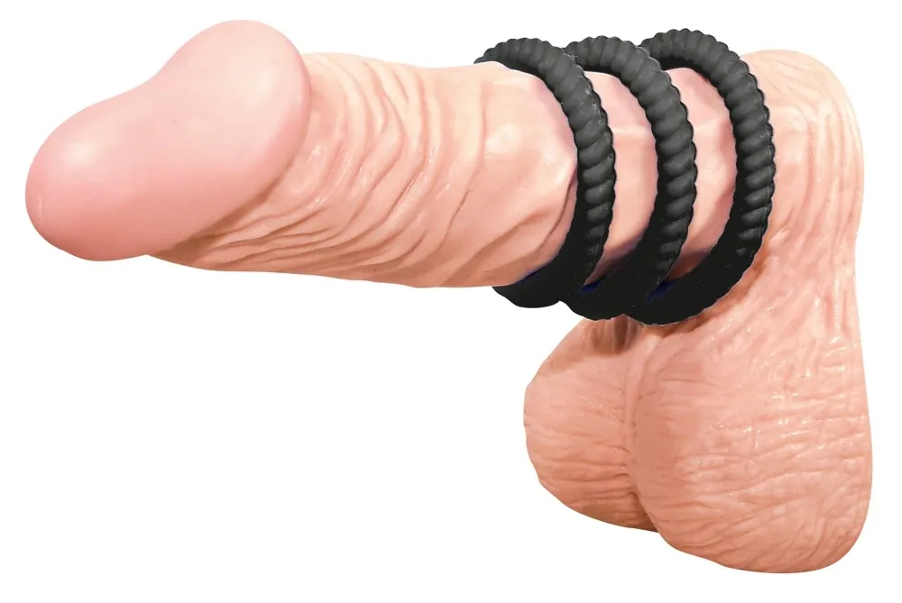 Sada erekčních kroužků You2Toys Lust, 3 velikosti, silikon, černá - obrázek 6