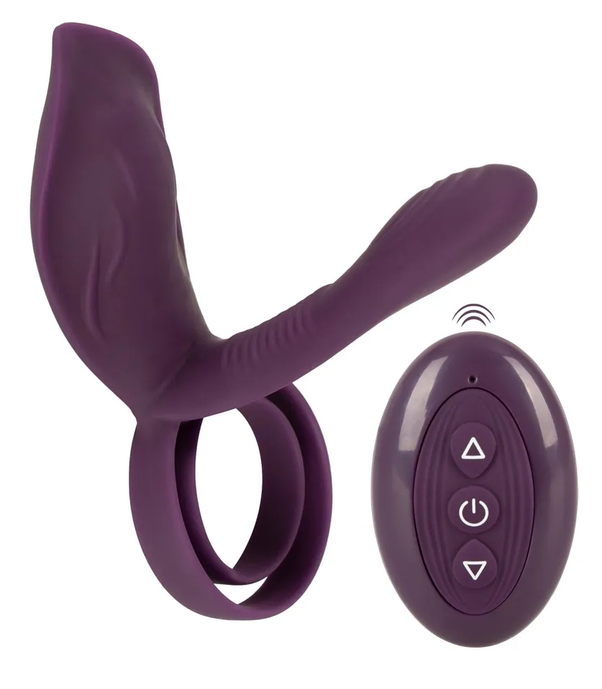 Vibrátor pro páry Couples Choice RC s erekčním kroužkem, dálkové ovládání, černý - obrázek 2