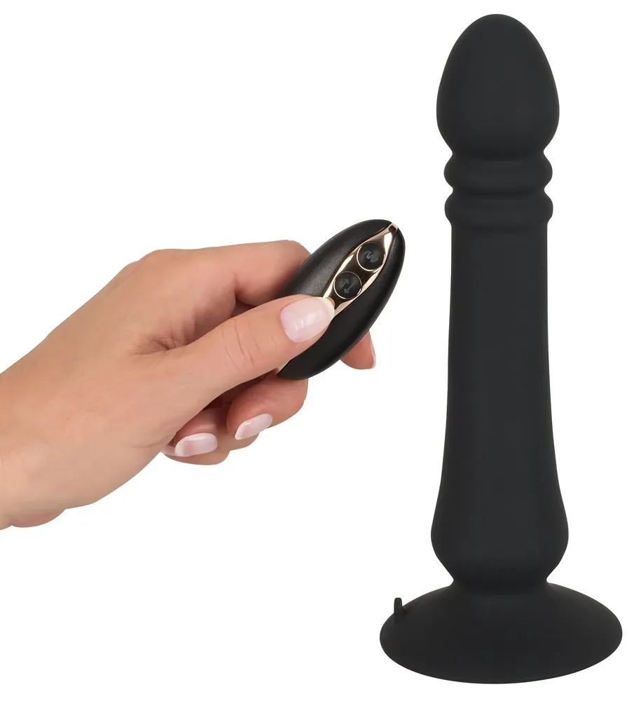 Anální přirážecí vibrátor Black Velvets Anal Thruster s přísavkou a ovladačem, 20 cm - obrázek 4