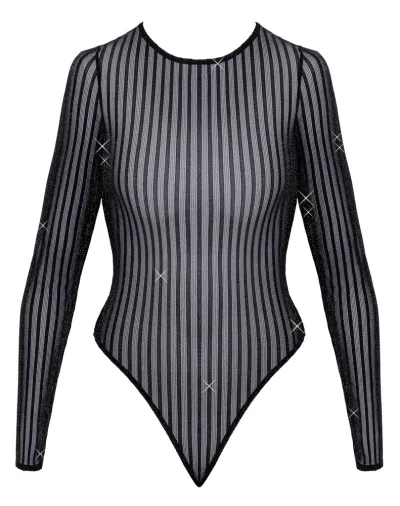 Body Cottelli Collection Fantasy s dlouhým rukávem a odhalenými zády, černé, S-L - obrázek 5