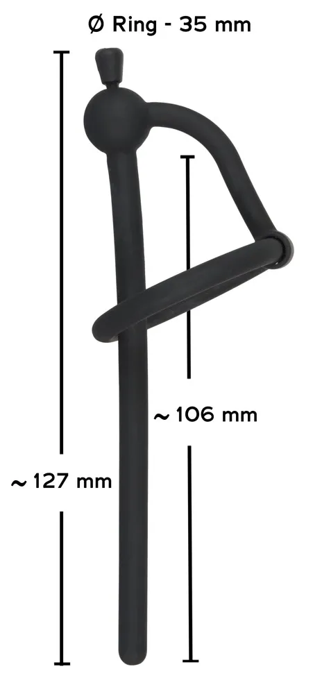 Silikonový dilatátor do močové trubice You2Toys s odnímatelnou zátkou, černý, 12,7 cm - obrázek 7