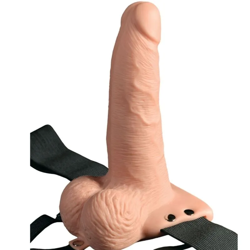 Dutý vibrační strap-on s varlaty Fetish Fantasy Series, dálkové ovládání, 15 cm - obrázek 2