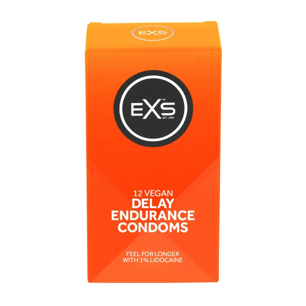 Prodlužující kondomy EXS Endurance Delay s lidokainem, 53 mm, 12 ks