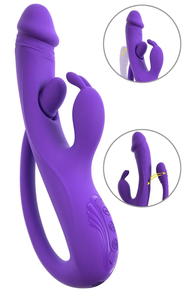 Rabbit vibrátor Sweet Smile na bod G a anální stimulaci, tři motory, 23 cm - obrázek 2