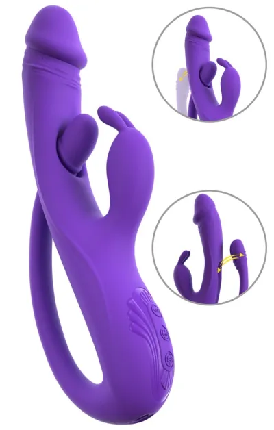 Rabbit vibrátor Sweet Smile na bod G a anální stimulaci, tři motory, 23 cm - obrázek 2