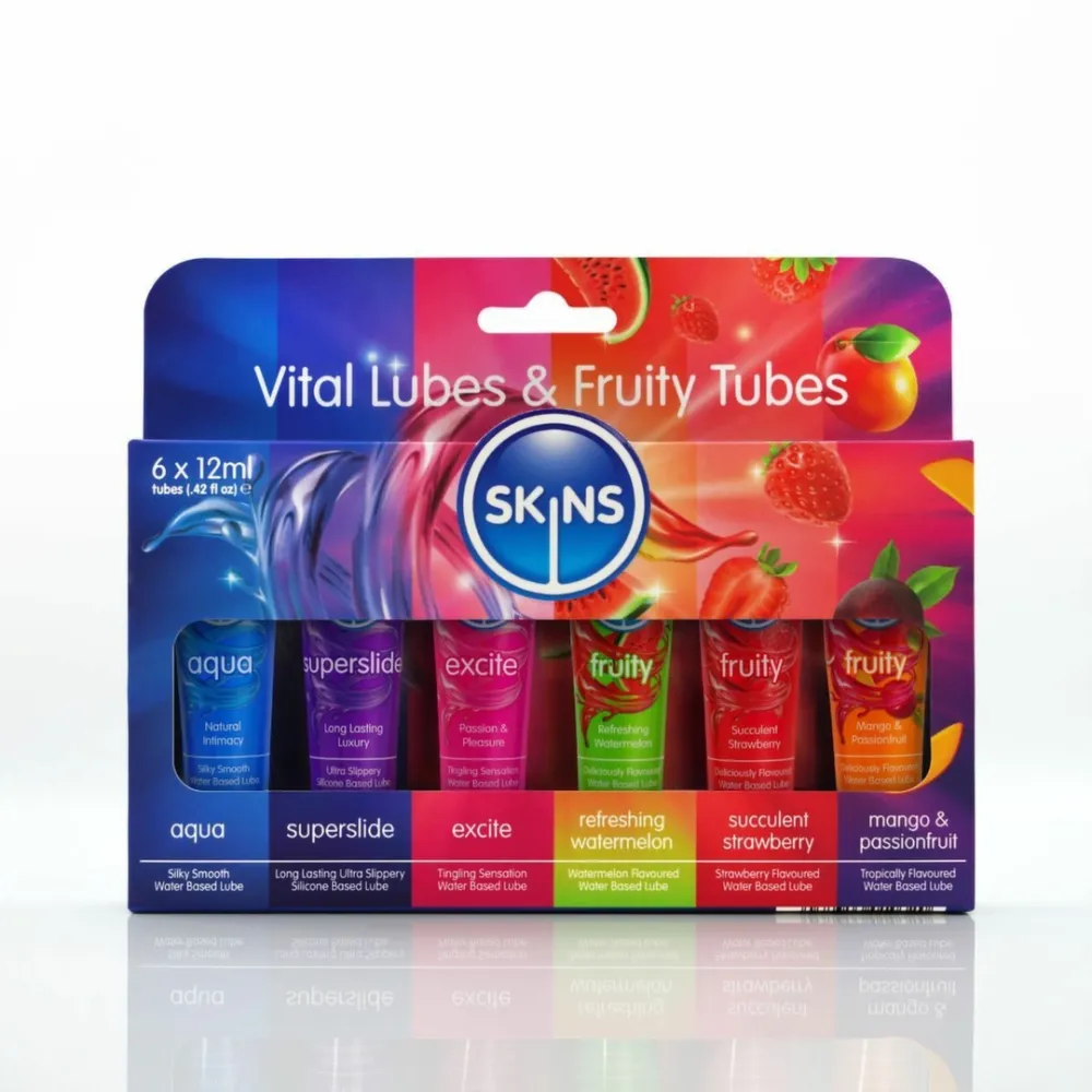 Sada lubrikačních gelů Skins Vital & Fruity, 6 x 12 ml - obrázek 2