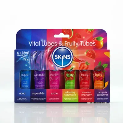 Sada lubrikačních gelů Skins Vital & Fruity, 6 x 12 ml - obrázek 2