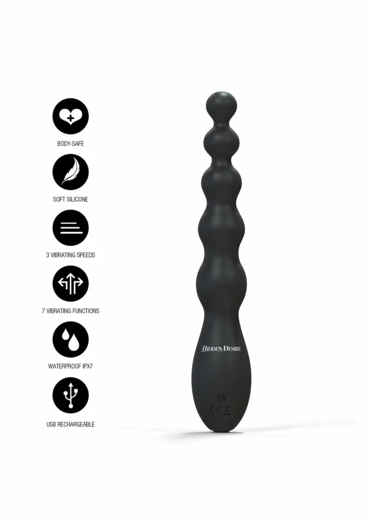Anální vibrátor s kuličkami Hidden Desire Extreme Beaded Anal Power Vibrator, černý - obrázek 2