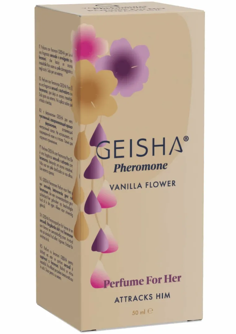 Parfém s feromony pro ženy GEISHA For Her, Vanilla Flower, 50 ml - obrázek 2