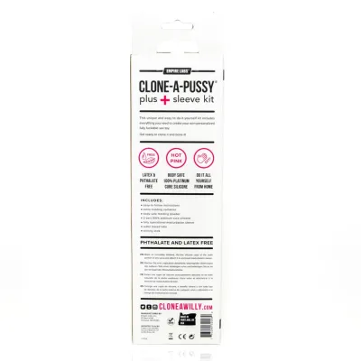 Sada na odlitek vulvy Clone-A-Pussy Plus Sleeve s návlekem, růžová - obrázek 4