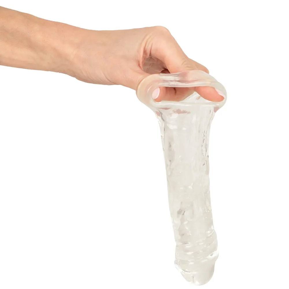 Crystal Clear RC vibrační prodlužovací návlek na penis 22 cm průhledný - obrázek 6