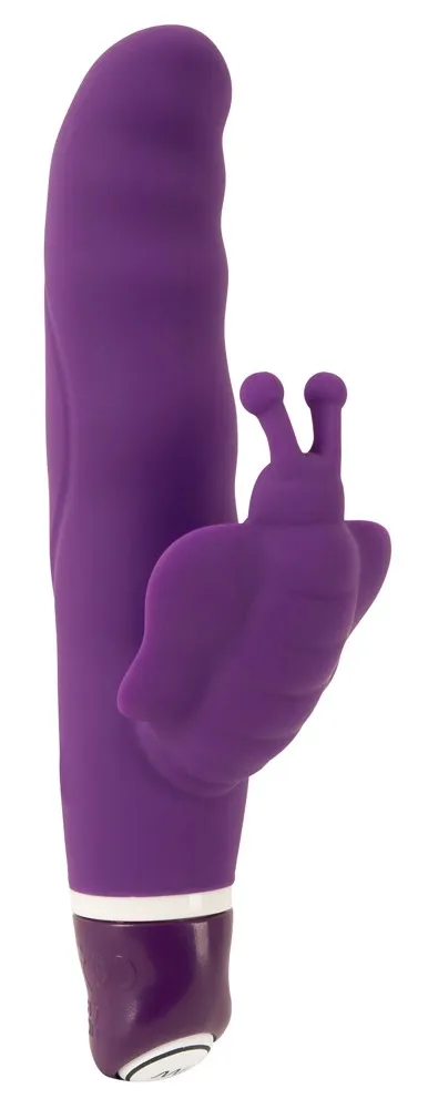 Smile G-Butterfly silikonový vibrátor na bod G s motýlkem fialový 15,5 cm - obrázek 2