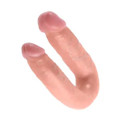 Oboustranné dildo King Cock U-Shaped Medium Double Trouble, tělové, 13,9 cm