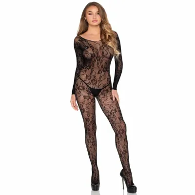 Krajkový bodystocking Leg Avenue 89366, černý, univerzální velikost - obrázek 6