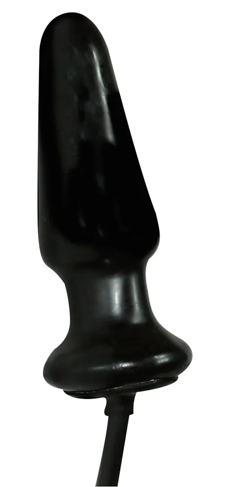 Nafukovací anální kolík You2Toys s pojistným ventilem, latex, černý, 13 cm - obrázek 3
