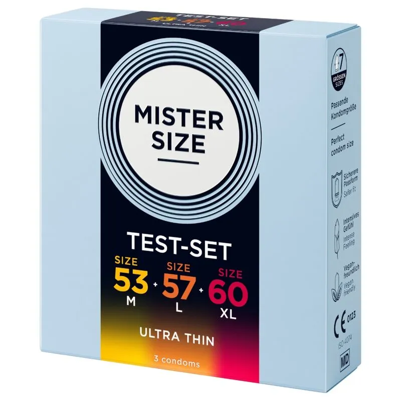 Zkušební sada kondomů Mister Size Pure Feel, 53, 57 a 60 mm, 3 ks - obrázek 2