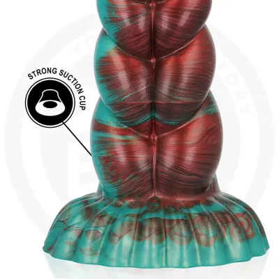 Silikonové dildo EPIC Zirion Aridfire, 20,6 cm, červenooranžové - obrázek 5