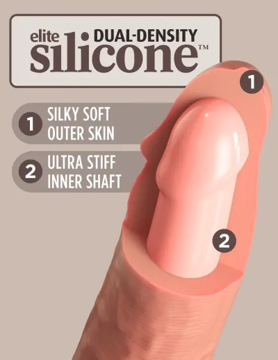 Realistické silikonové dildo King Cock Elite s přísavkou, 17,8 cm, světlé - obrázek 4
