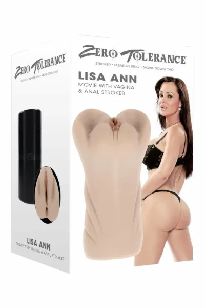 Umělá vagína Zero Tolerance Lisa Ann se dvěma vstupy, světle tělová, 18 cm