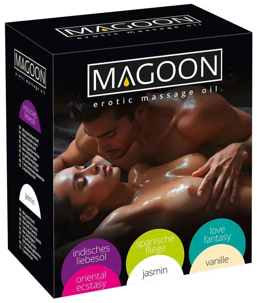 Sada masážních olejů Magoon, 6 vůní, 6 x 50 ml