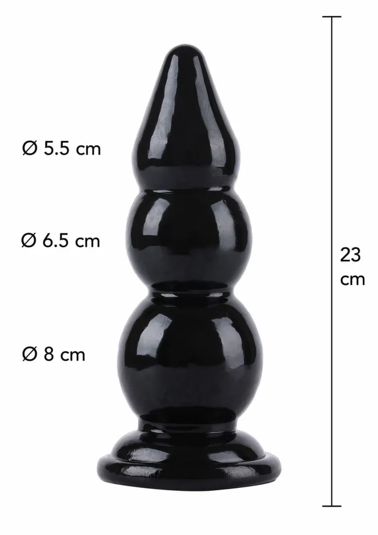 Anální kolík Hidden Desire Extreme Buttplug Balls XXL, 23 cm, černý