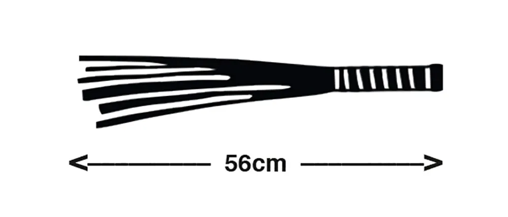 Kožené důtky ZADO s vlnitou dřevěnou rukojetí, 56 cm, černé - obrázek 4