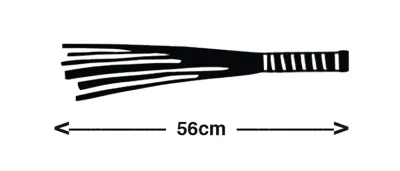 Kožené důtky ZADO s vlnitou dřevěnou rukojetí, 56 cm, černé - obrázek 4