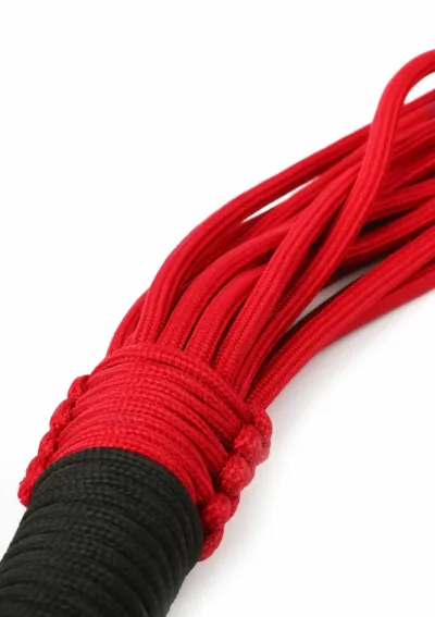 Důtky s uzly Taboom Knot Flogger z umělé kůže, 45 cm, černé - obrázek 2