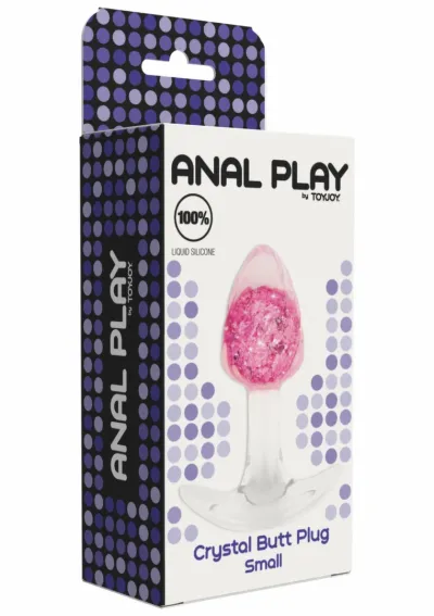 Silikonový anální kolík ToyJoy Crystal Plug Small s krystalem, černý, 7,5 cm - obrázek 2
