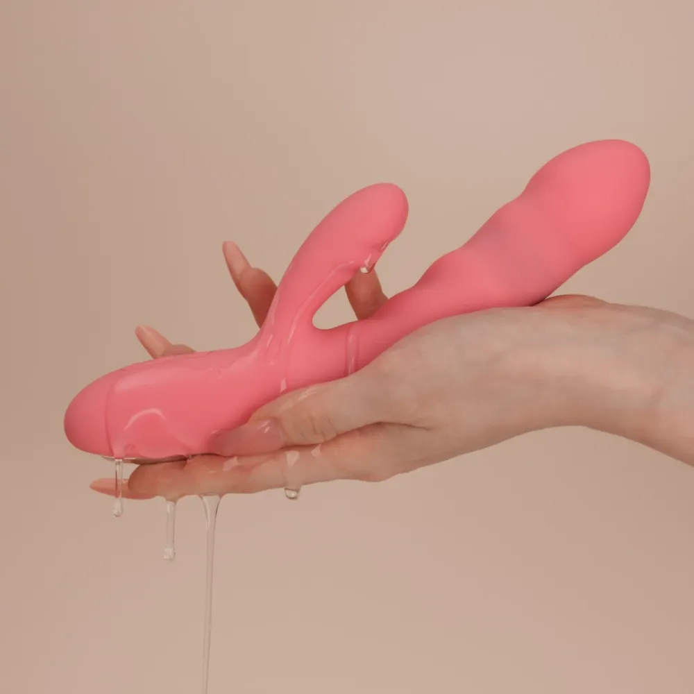 Přirážecí rabbit vibrátor Svakom Avery, silikonový, jahodově růžový - obrázek 3