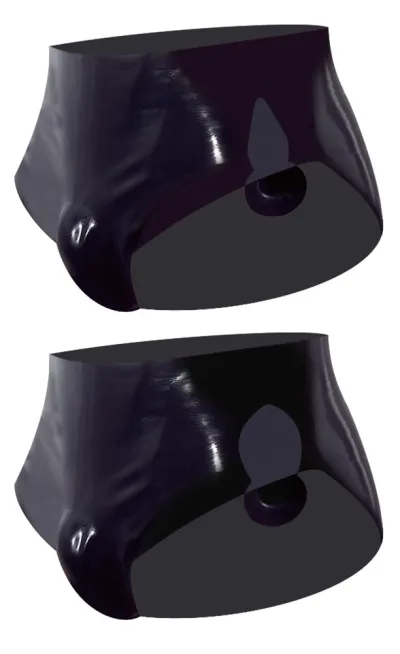 Pánské latexové slipy LateX s nafukovacím análním kolíkem, černé, S - obrázek 4