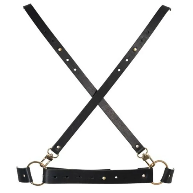 Postroj Bijoux Indiscrets Maze X, černý, veganský